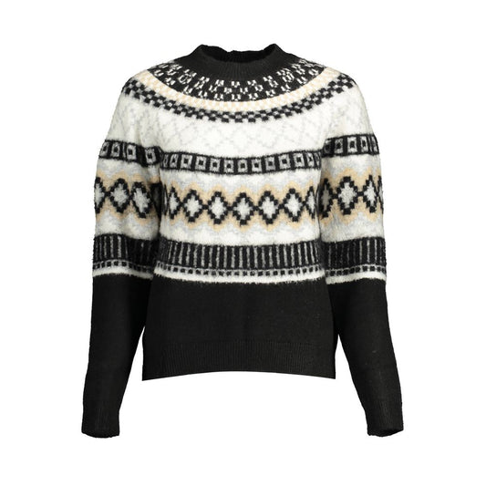 Schwarzer Polyester-Damenpullover