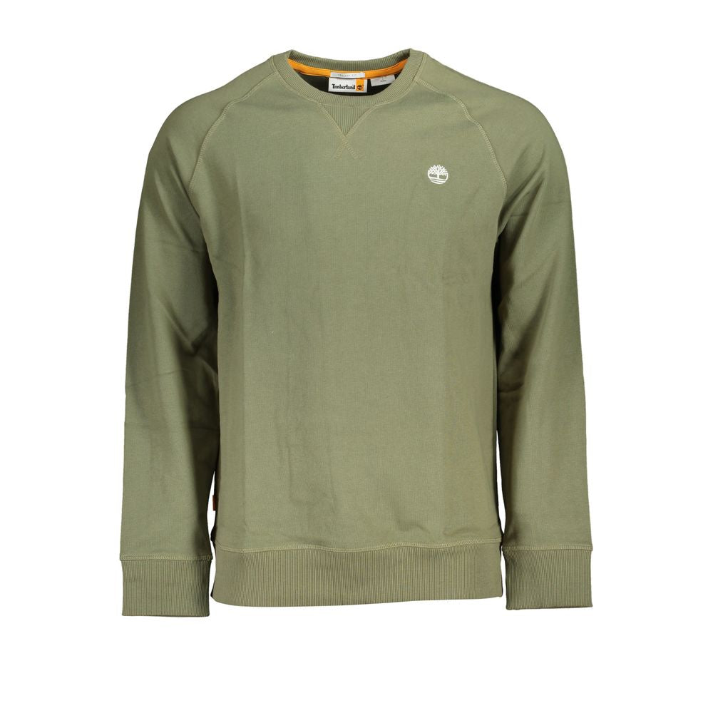 Klassisches grünes Sweatshirt mit gebürstetem Rundhalsausschnitt