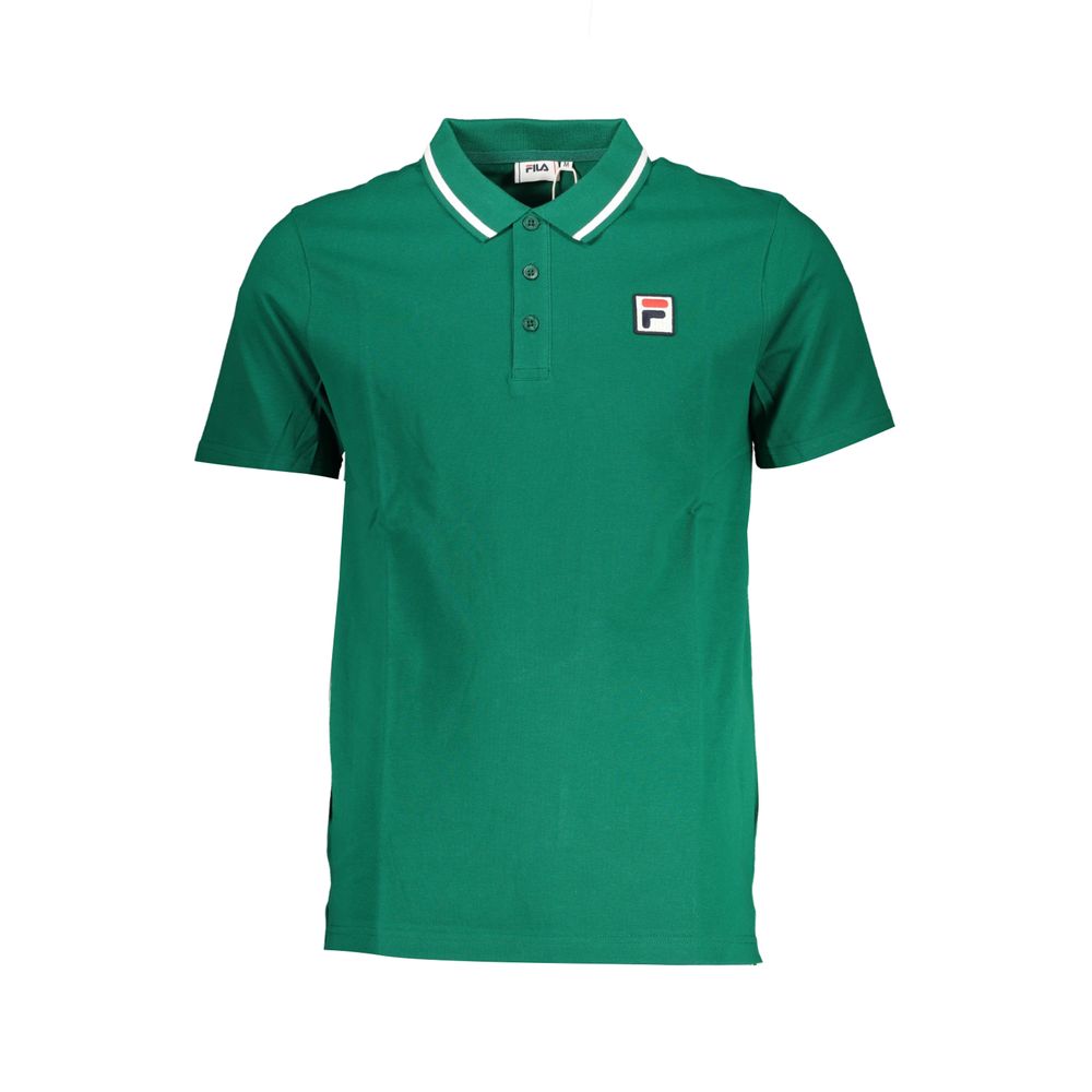 Klassisches grünes Baumwoll-Polo mit Kontrastdetails