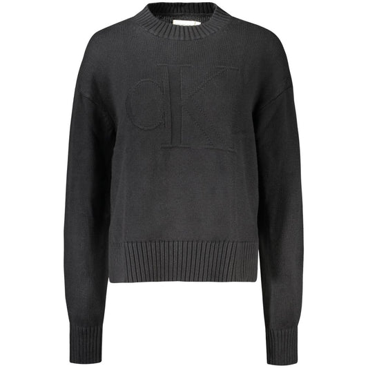 Schwarzer Baumwollpullover für Damen