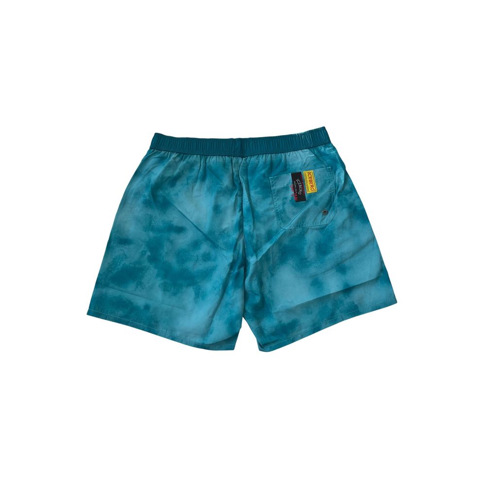 Hellblaue Polyester-Badeshorts für Herren