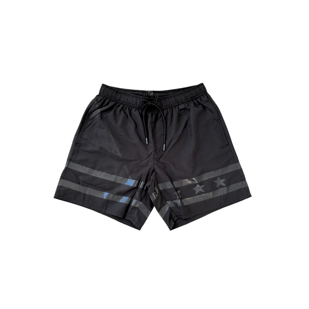 Schwarze Polyester-Badeshorts für Herren