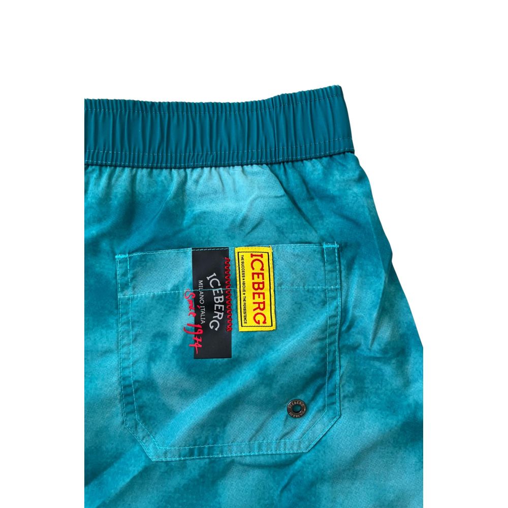 Hellblaue Polyester-Badeshorts für Herren