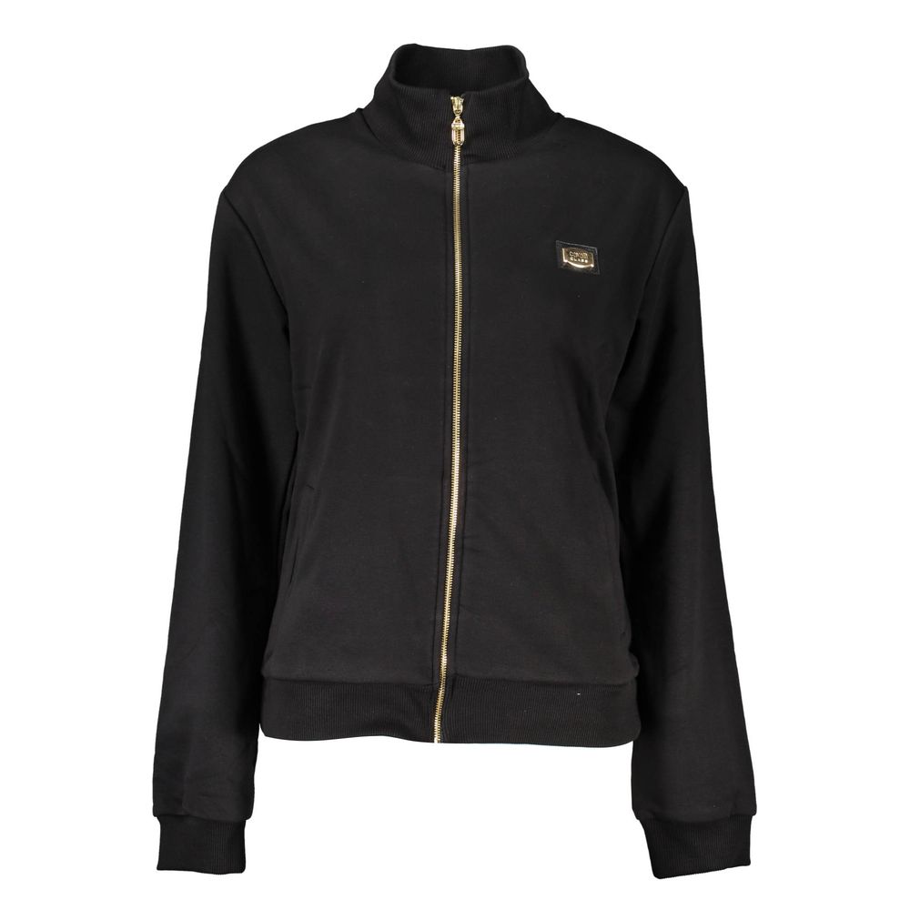 Schwarzer Baumwollpullover für Damen