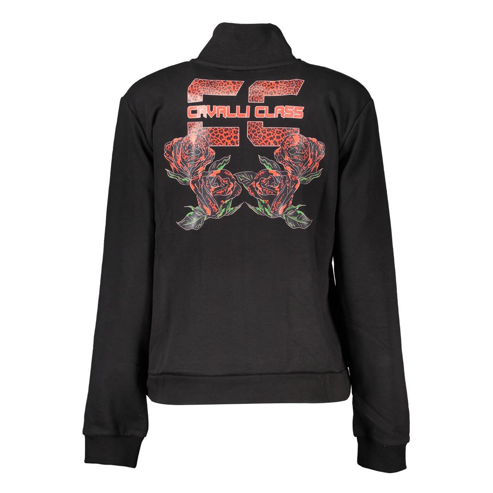 Schwarzer Baumwollpullover für Damen