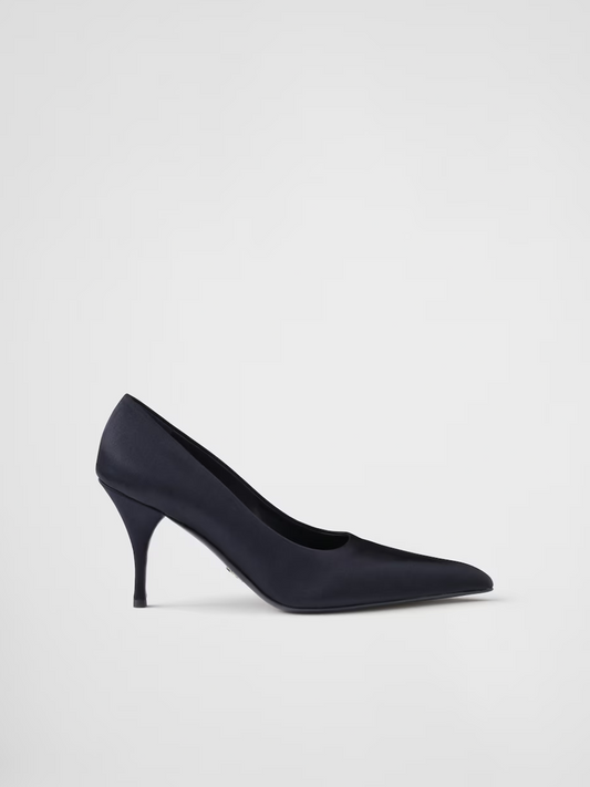 Blaue Satin-Pumps
