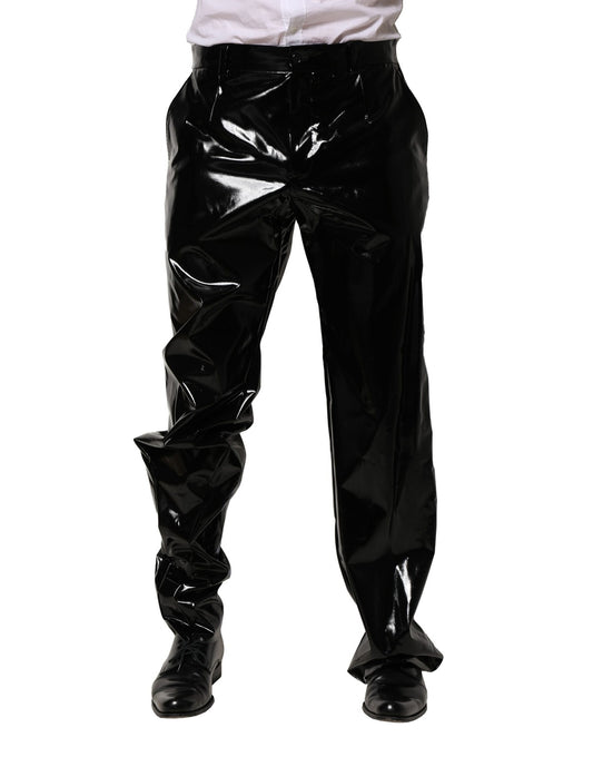 Schwarze Nylon Straight Herrenhose