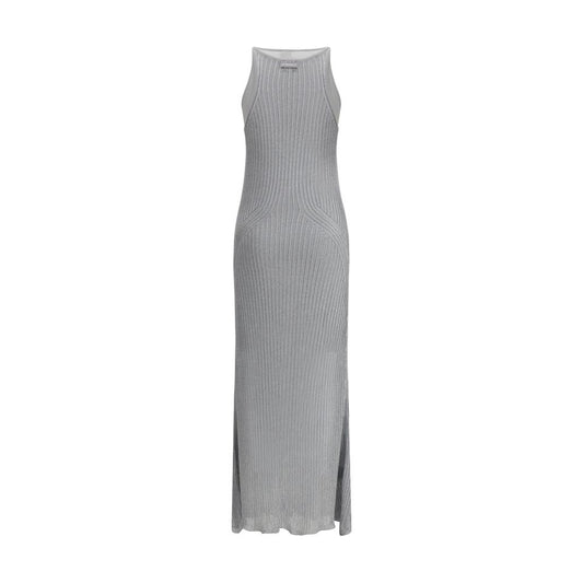 Langes Kleid aus Metallic-Strick