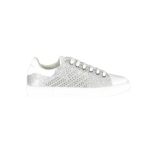 Silberne Damen-Sneaker aus Leder