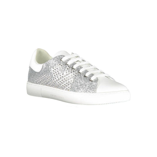 Silberne Damen-Sneaker aus Leder