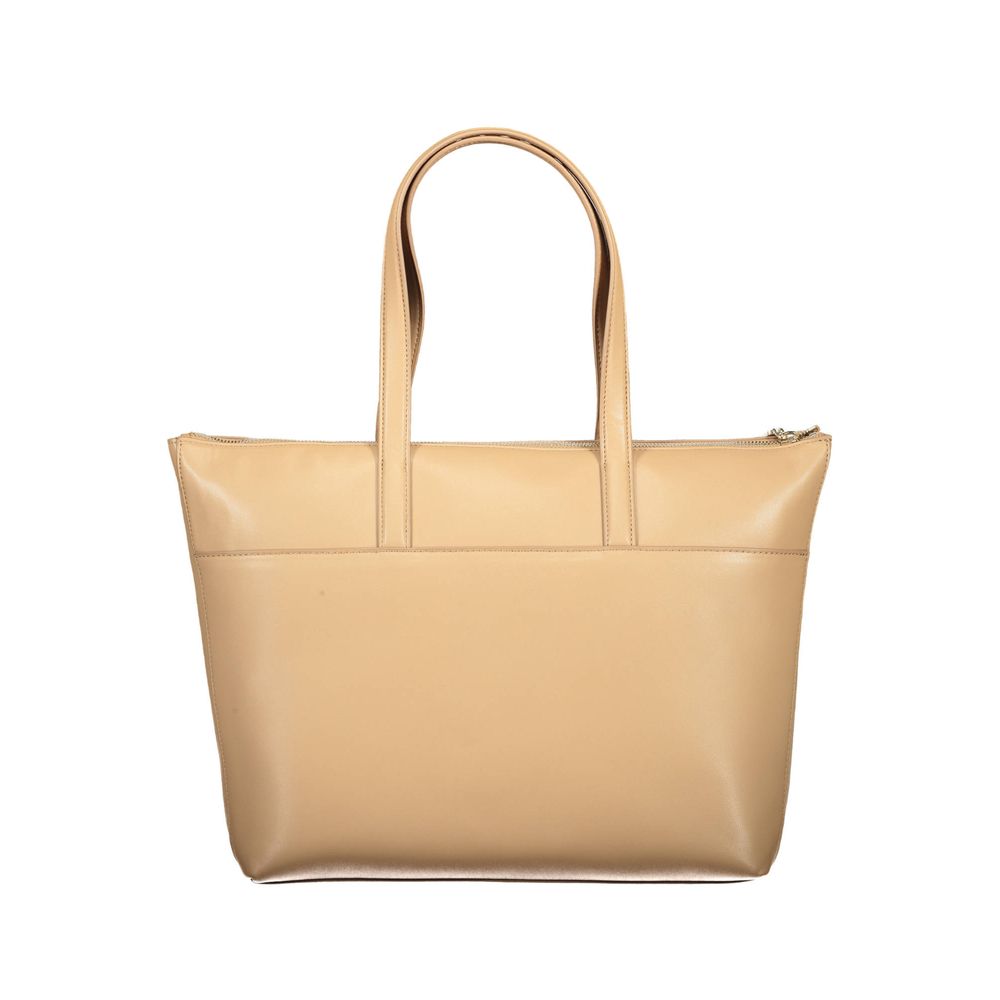 Beige Polyester Damen Handtasche