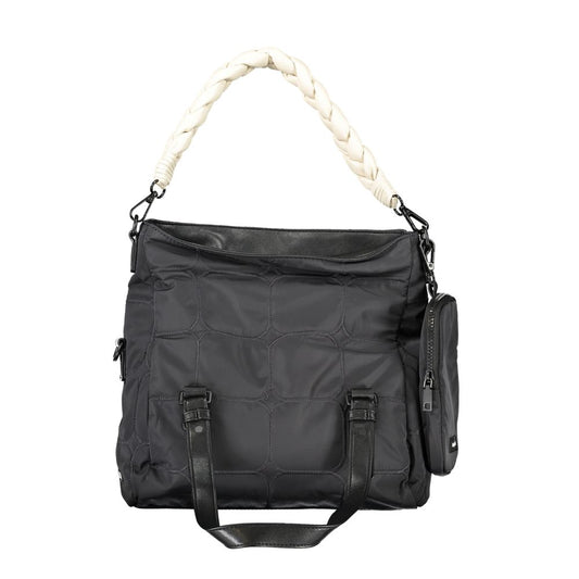 Schwarze Polyester-Handtasche