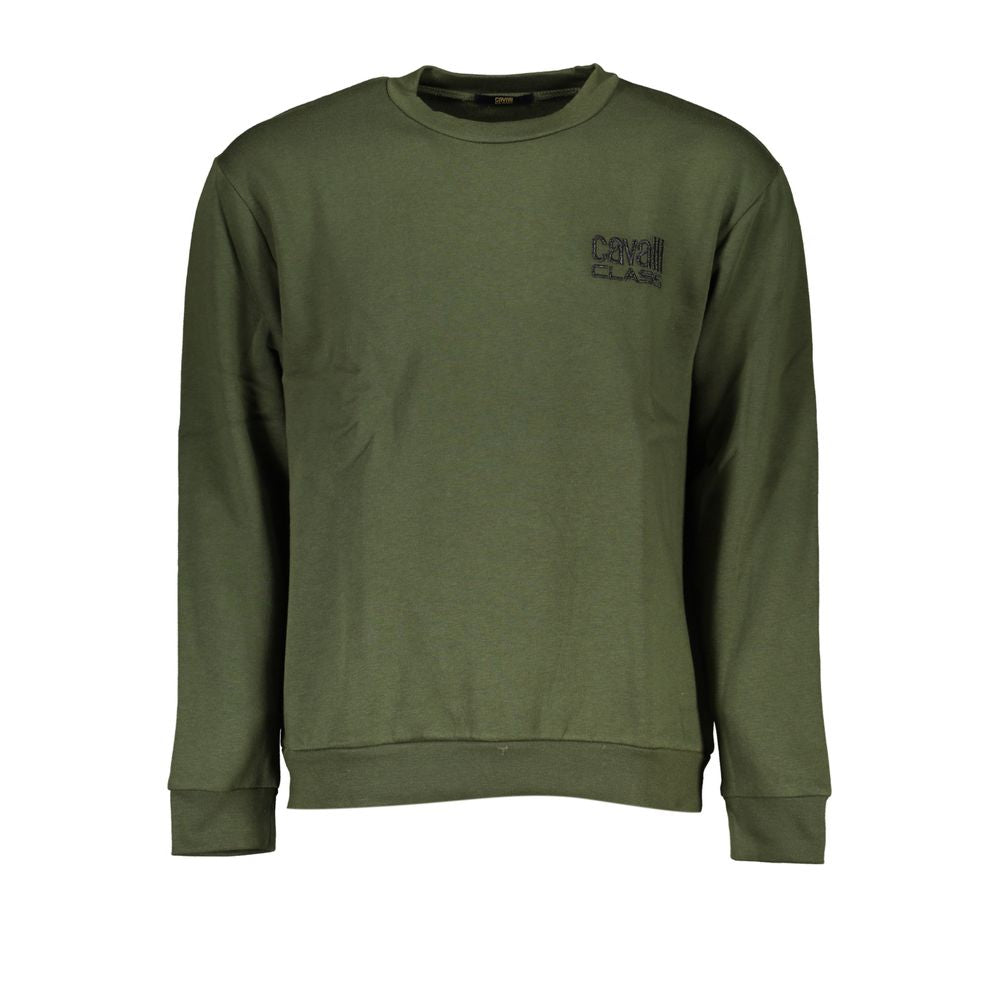 Schicker grüner Pullover mit Rundhalsausschnitt und Stickerei