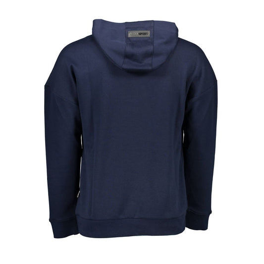 Blauer Baumwollpullover für Herren