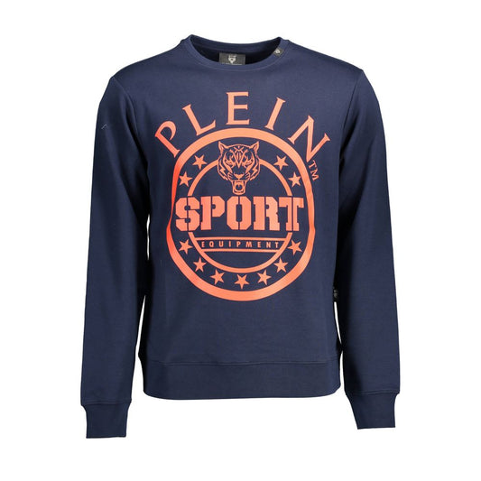 Blauer Baumwollpullover für Herren
