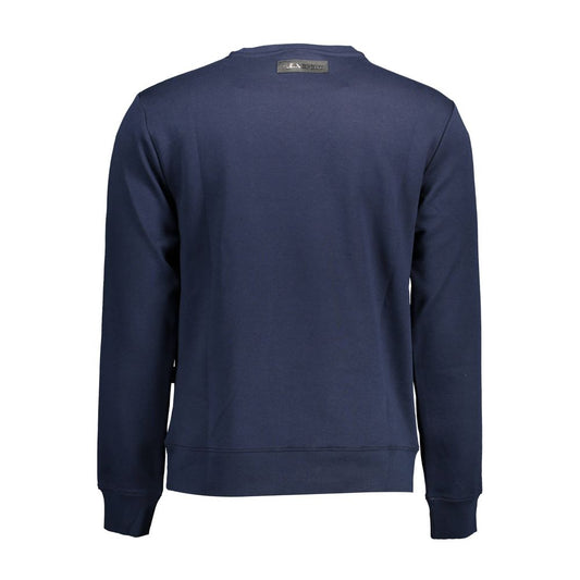 Blauer Baumwollpullover für Herren