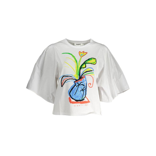 Weißes Damen-T-Shirt aus Baumwolle