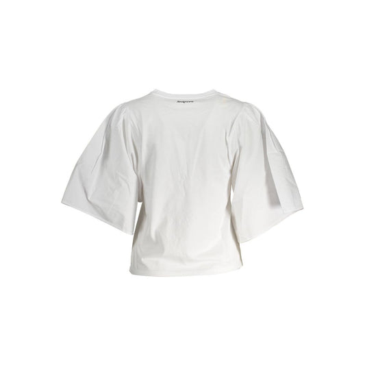 Weißes Damen-T-Shirt aus Baumwolle