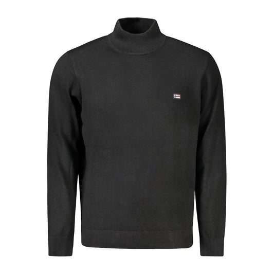 Schwarzer Polyamid-Herrenpullover