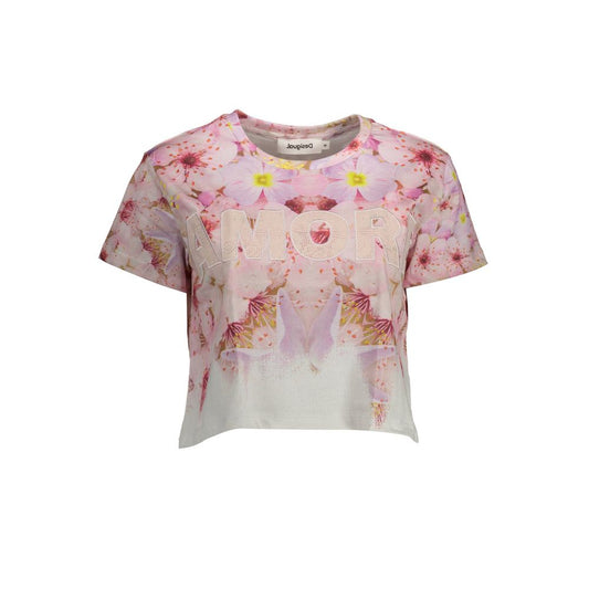 Rosa Baumwoll-T-Shirt für Damen