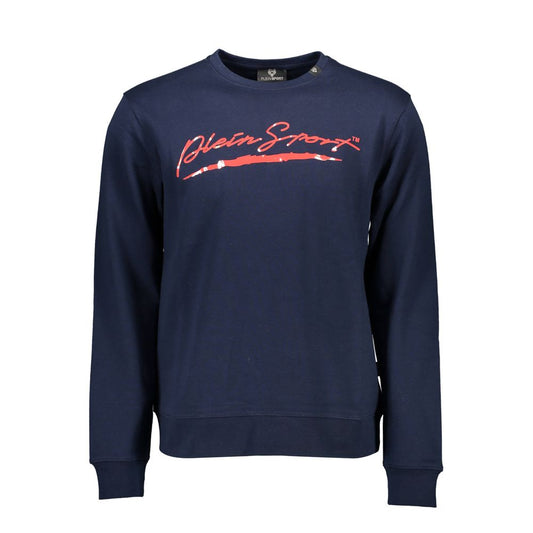 Blauer Baumwollpullover für Herren