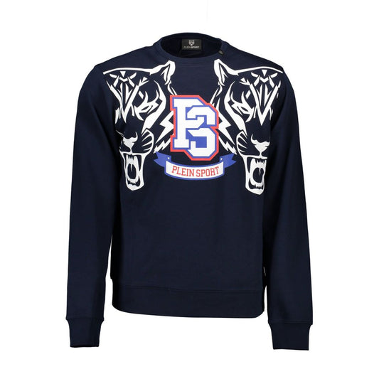 Blauer Baumwollpullover für Herren