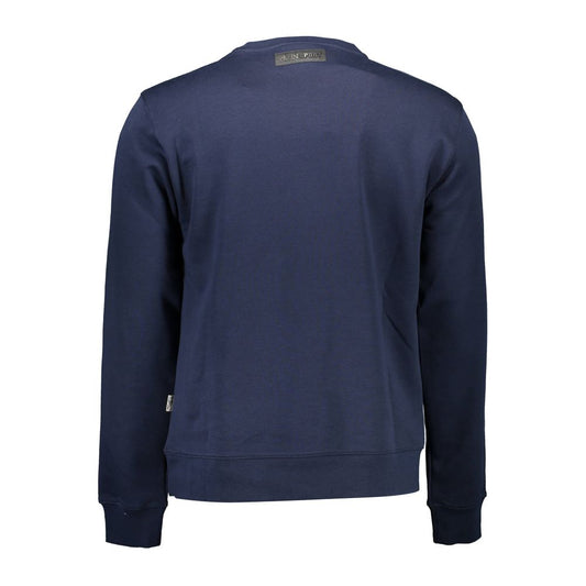 Blauer Baumwollpullover für Herren