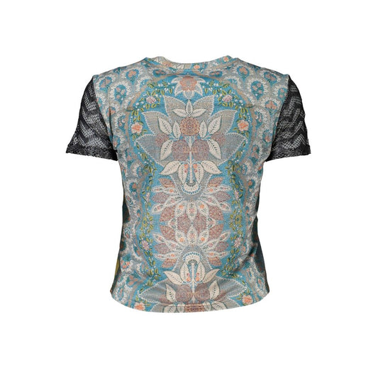 Blaues Polyester-T-Shirt für Damen