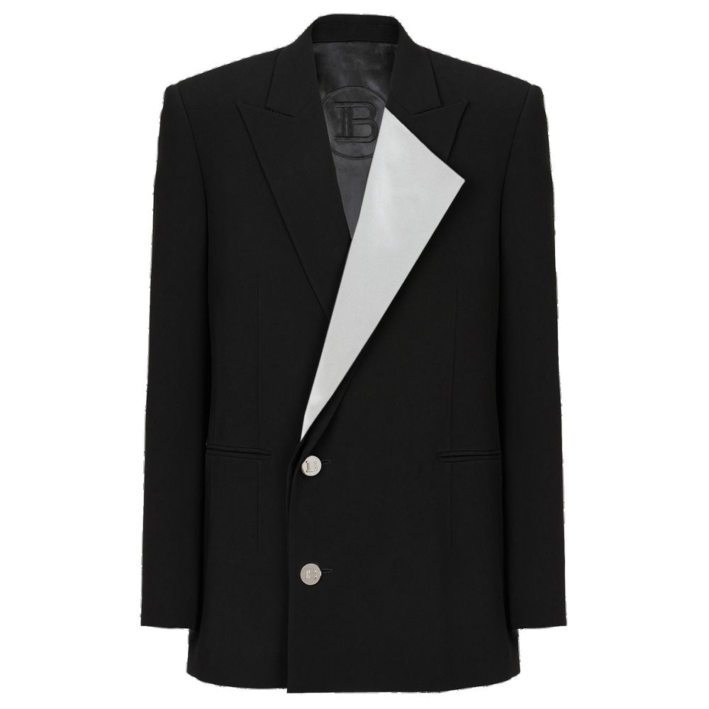 Schwarzer Viskose-Blazer