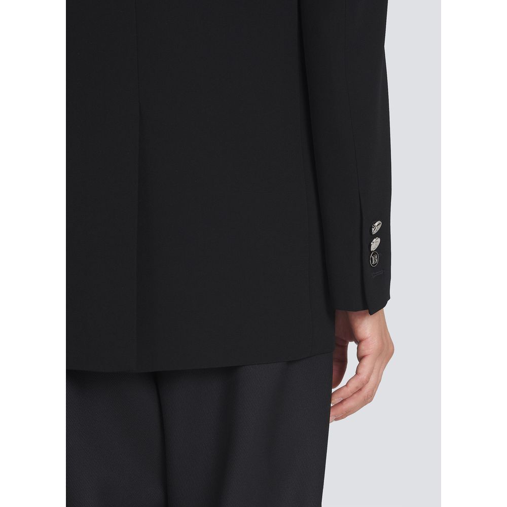 Schwarzer Viskose-Blazer