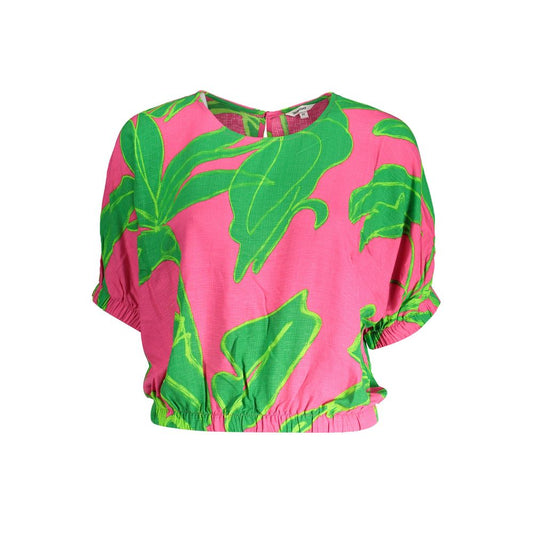 Rosa Viskose Damen Top