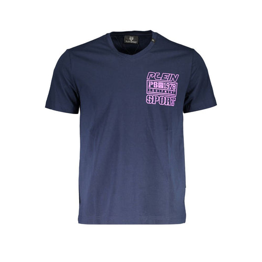 Blaues Herren-T-Shirt aus Baumwolle
