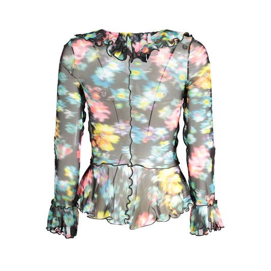 Schwarzes Polyester-T-Shirt für Damen