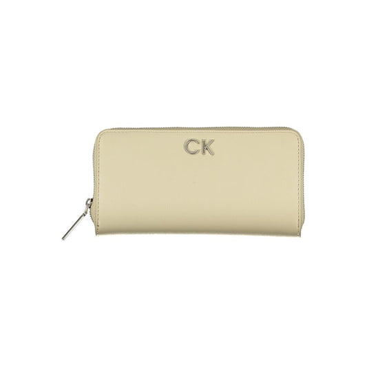 Elegante beige Geldbörse mit Reißverschluss und RFID-Blockierung