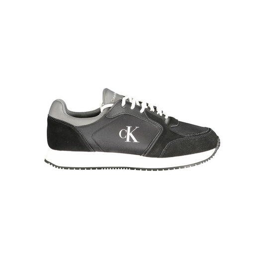 Schwarze Leder Herren Sneaker