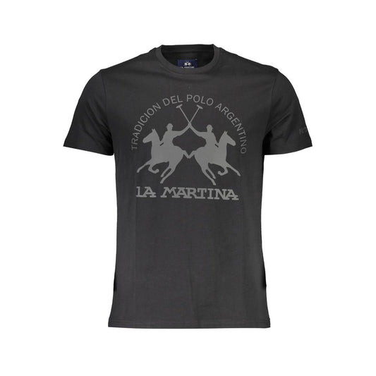 Schwarzes Herren-T-Shirt aus Baumwolle