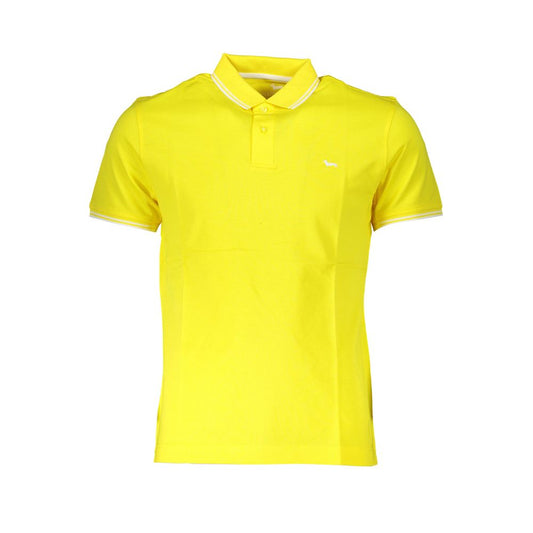 Elegantes gelbes Baumwoll-Polo mit Kontrastdetails