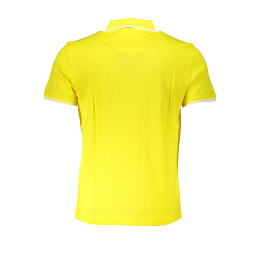 Elegantes gelbes Baumwoll-Polo mit Kontrastdetails