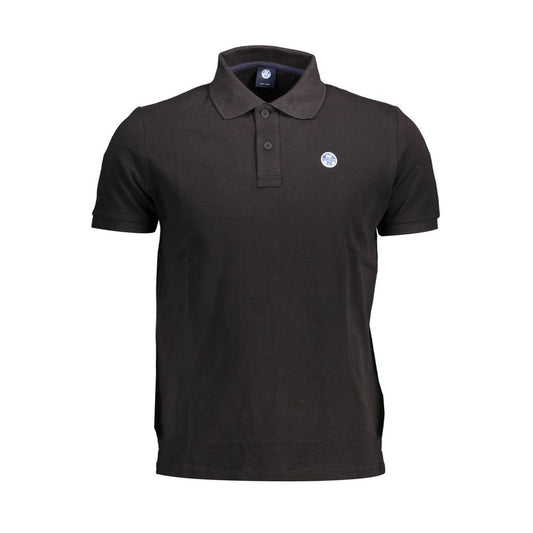 Schwarzes Herren-Poloshirt aus Baumwolle
