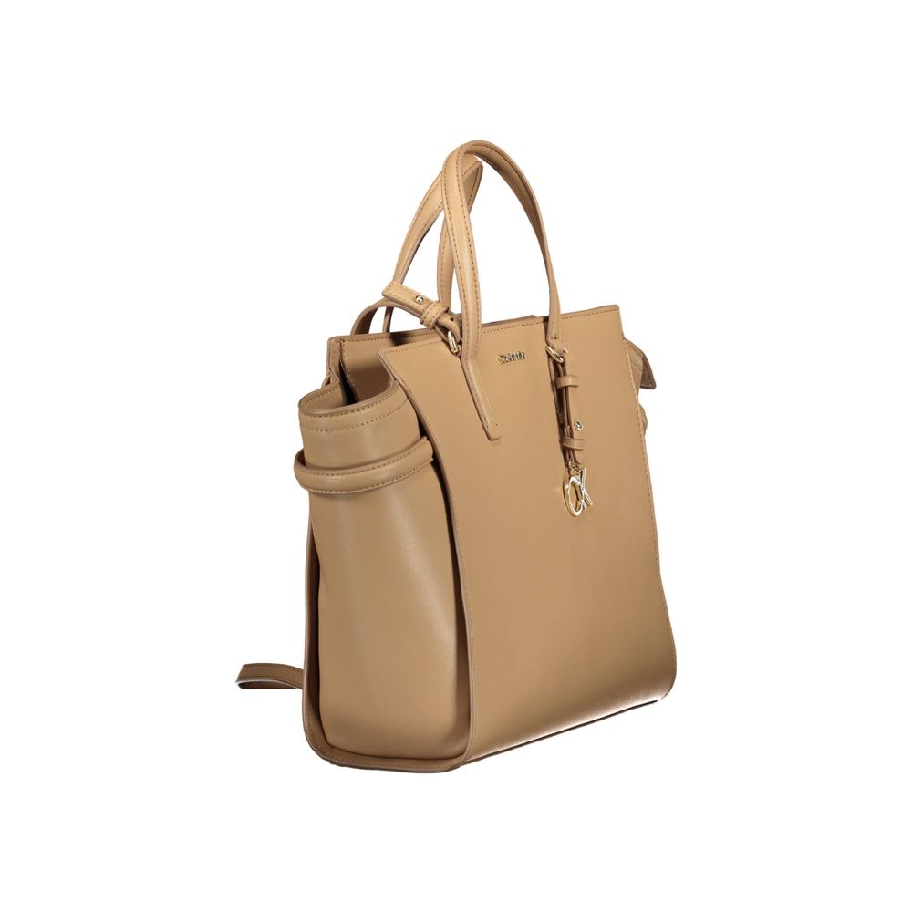 Beige Polyester Damen Handtasche