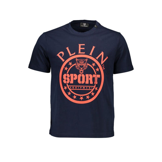 Blaues Herren-T-Shirt aus Baumwolle