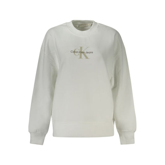 Weißer Baumwollpullover für Damen