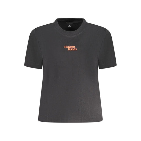 Schwarzes Damen-T-Shirt aus Baumwolle