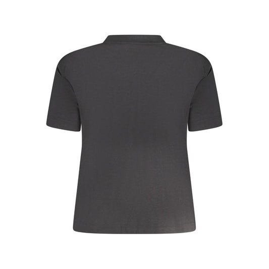 Schwarzes Damen-T-Shirt aus Baumwolle