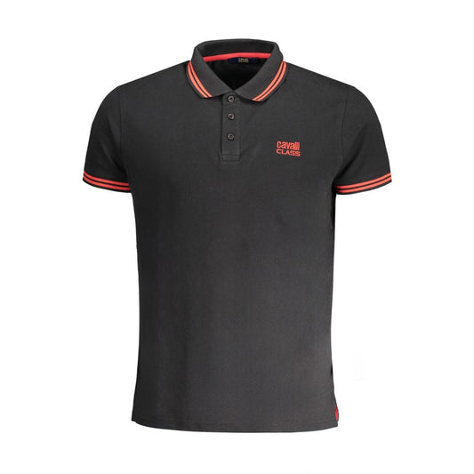 Schwarzes Poloshirt aus Baumwolle