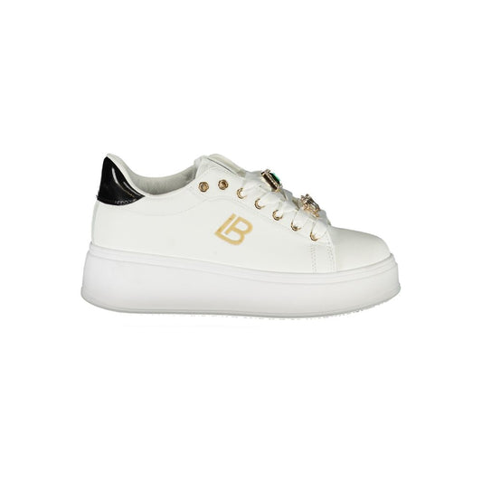 Weiße Synthetik Damen Sneaker