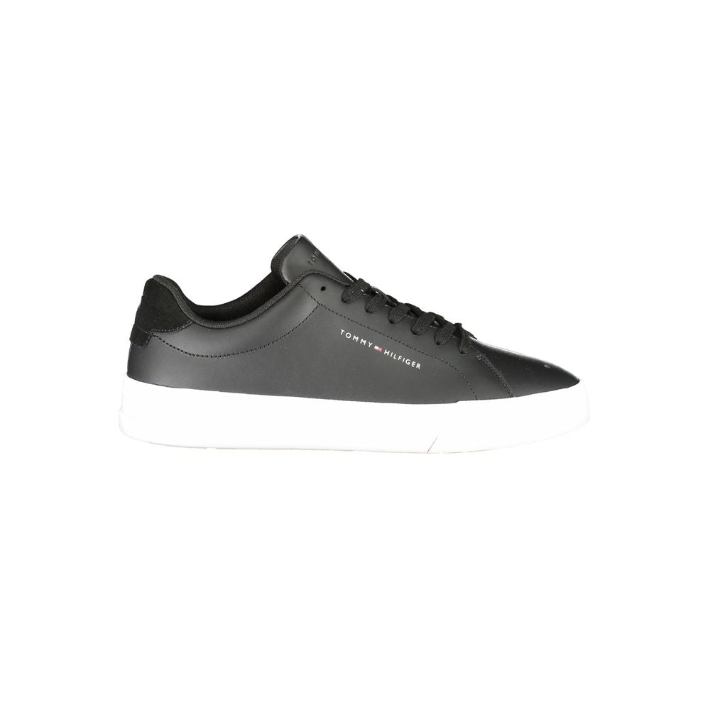 Schwarze Leder Herren Sneaker