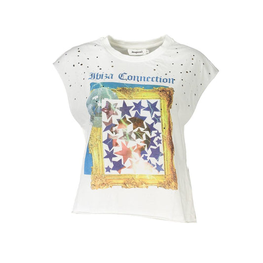 Weißes Baumwoll-Damen-T-Shirt