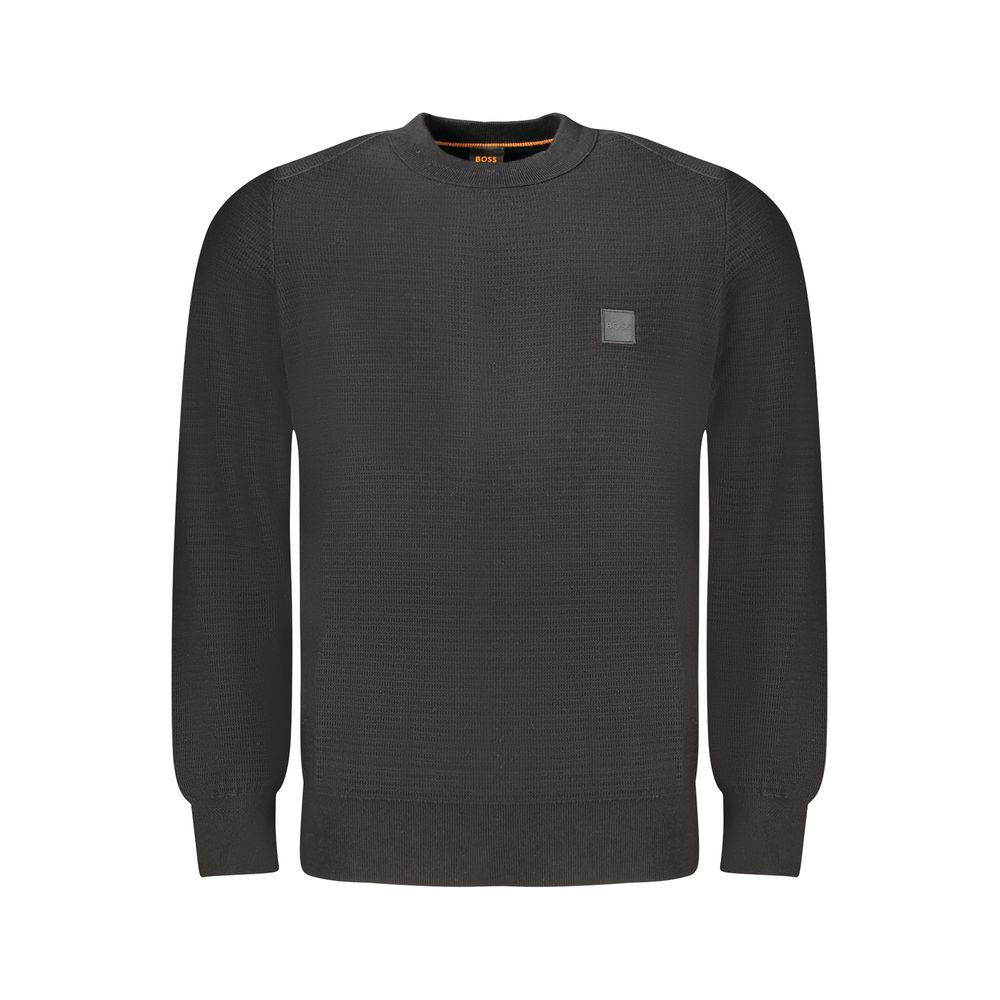 Schwarzer Baumwollpullover für Herren