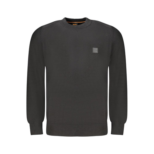 Schwarzer Baumwollpullover für Herren